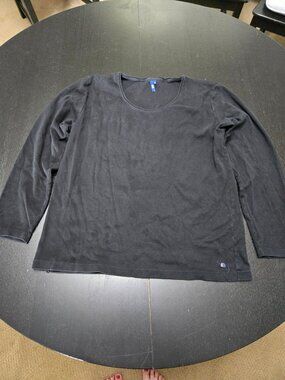 Cecil Women's Black Long Sleeve Scoop Neck Top XL